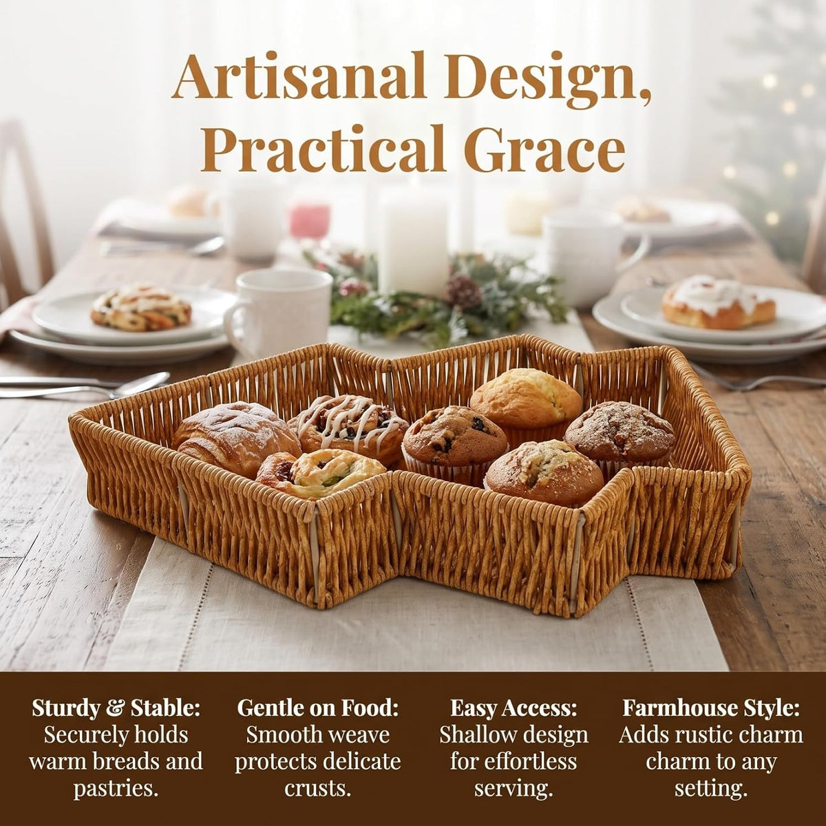 2pcs Shelf Baskets for Storage Small Space Stackable Christmas Organizer