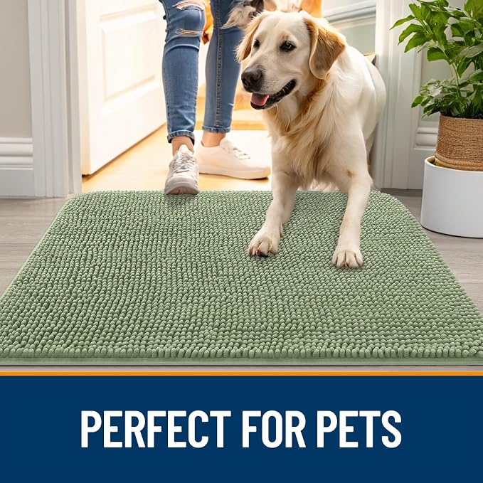 OLANLY Dog Door Mat for Muddy Paws 32x20, Absorbs Moisture and Dirt, Absorbent