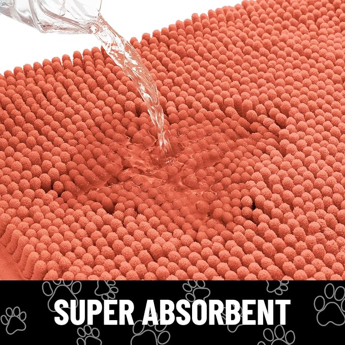 Smiry Dog Door Mat for Muddy Paws, Absorbent Dirt Trapper Non Slip Quick Dry