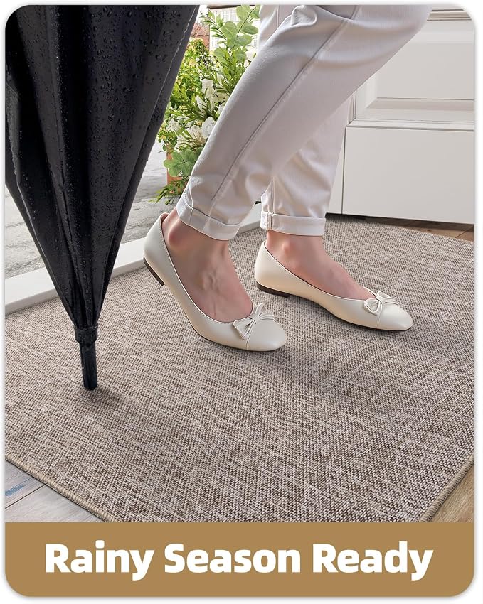 Color&Geometry Ultra Thin Indoor Door Mat 48"x72", Non Slip Rubber Backed Dirt