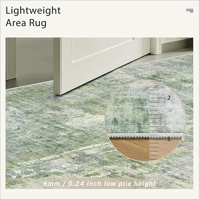 Soalmost 9x12 Area Rugs for Living Room, Non-Slip Machine Washable Vintage Rugs