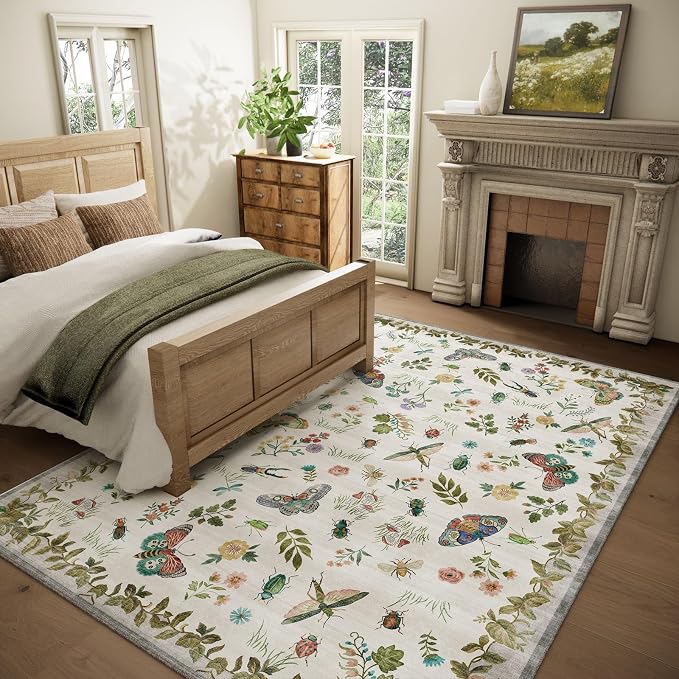 6x9 Area Rugs for Living Room: Washable Bedroom Rug Vintage Rugs Indoor Stain