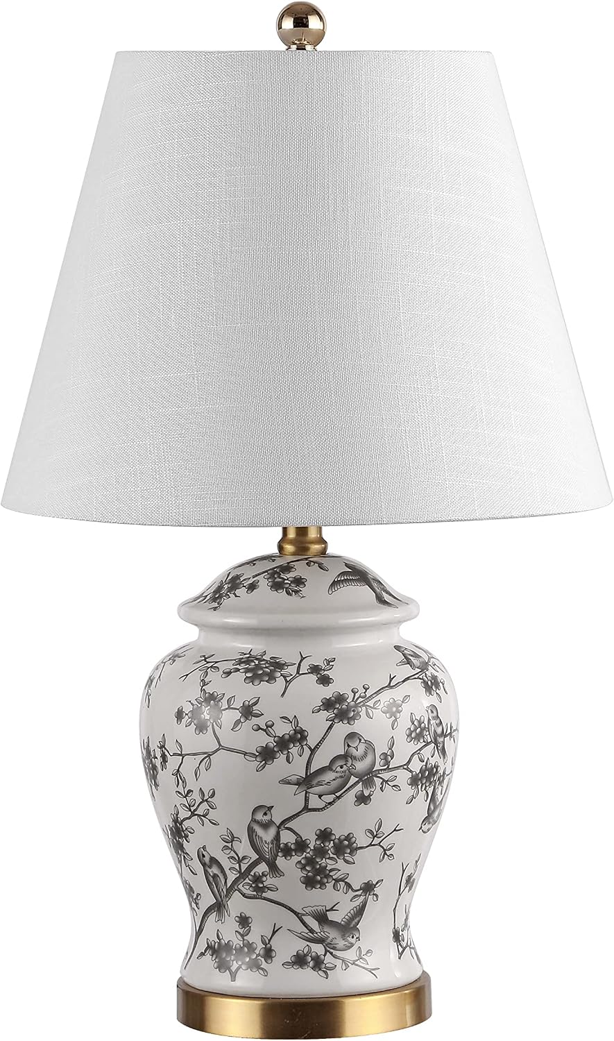 JONATHAN Y Penelope Ginger Jar 22" LED Table Lamp, Gray/White