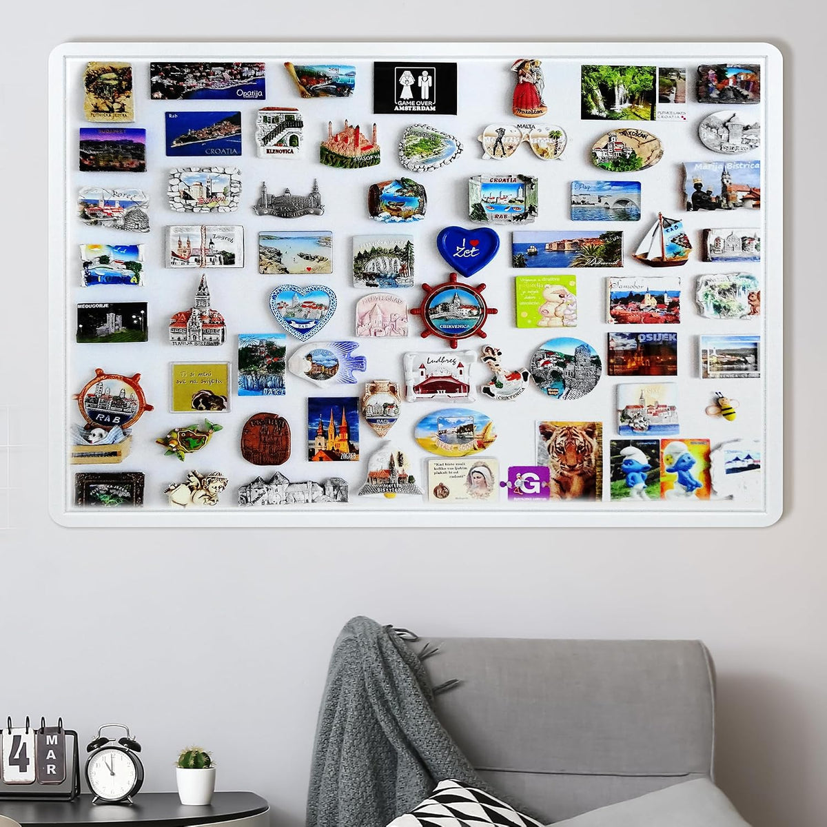 AKTOP Foldable Felt Bulletin Board for Wall, 60x36 inches, White