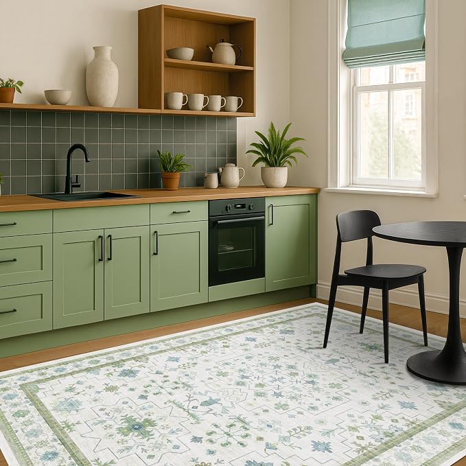 Hazo Haus Cream Oushak 6x8 Bedroom Rug