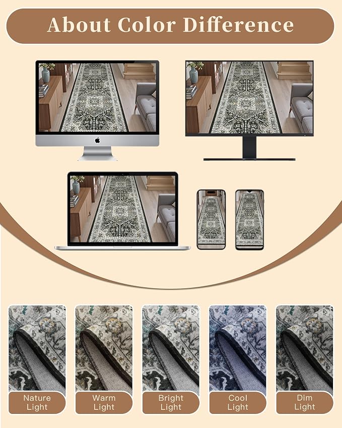 Madane Washable Runner Rug 2x8, Runners
