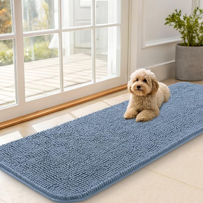 OLANLY Dog Door Mat for Muddy Paws 59x20, Absorbs Moisture and Dirt, Absorbent