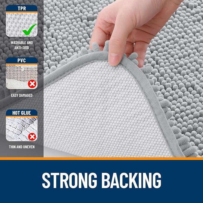 OLANLY Large Bathroom Rugs 70x46, Extra Soft Absorbent Chenille Bath Rugs