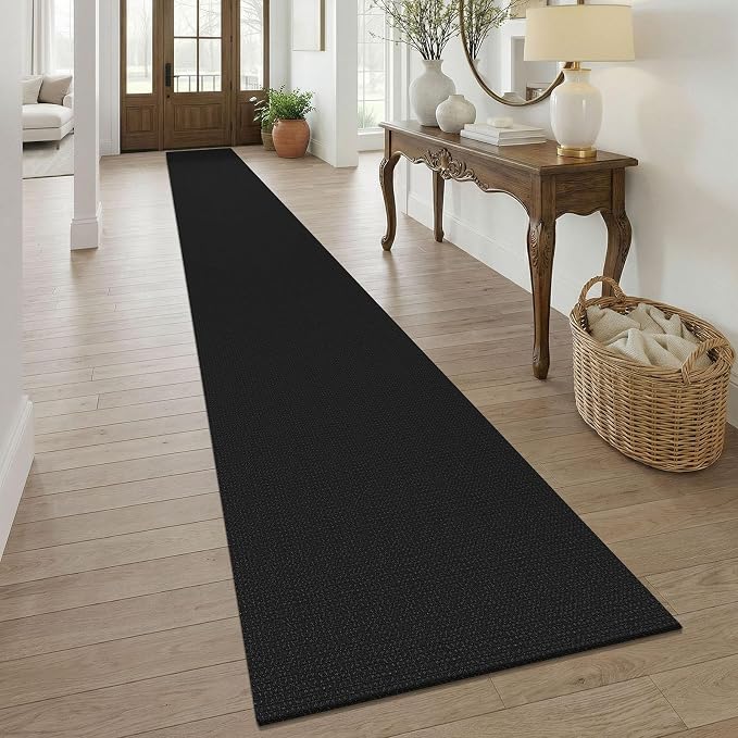 KOZYFLY Black 2.5'x20' Runners Rugs