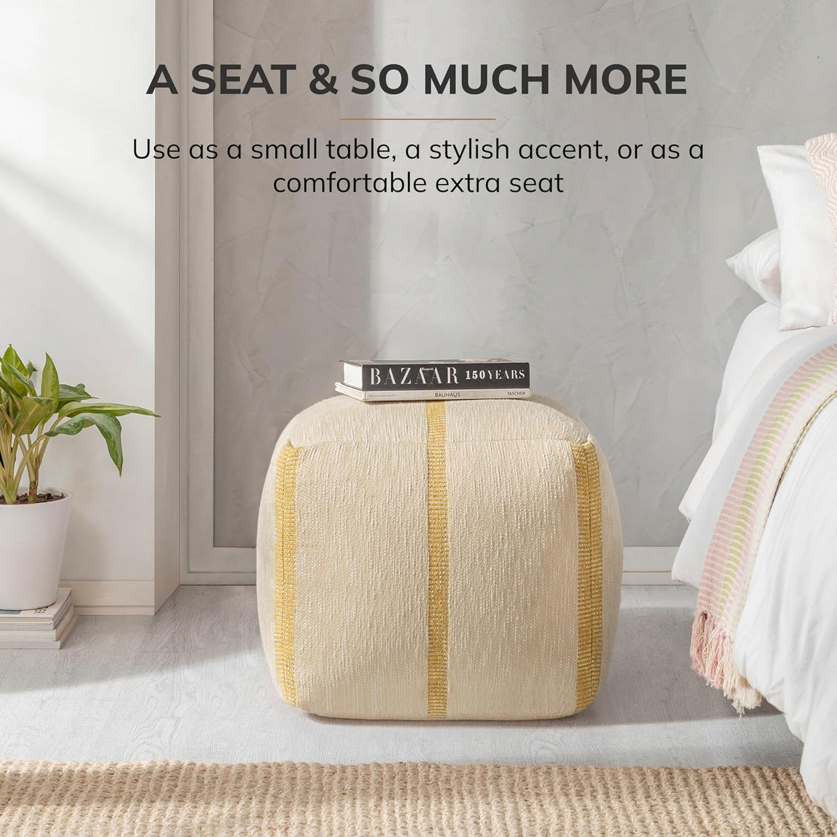 Anji Mountain 20" H x 20" W Handmade Pouf Ottoman for Living Room & Couch