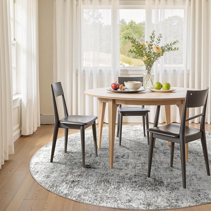 RELEANY Washable Area Rugs 6ft Non-Slip Modern Abstract Soft