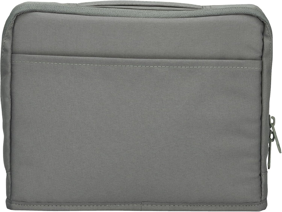 KOKUYO Pencil Case Pouch, Haco-Biz Standing Pen Pouch Bag, Foldable Stand up Pencil Holder Organizer, Large Capacity Portable Pencil Box for Office Supplies, Gray