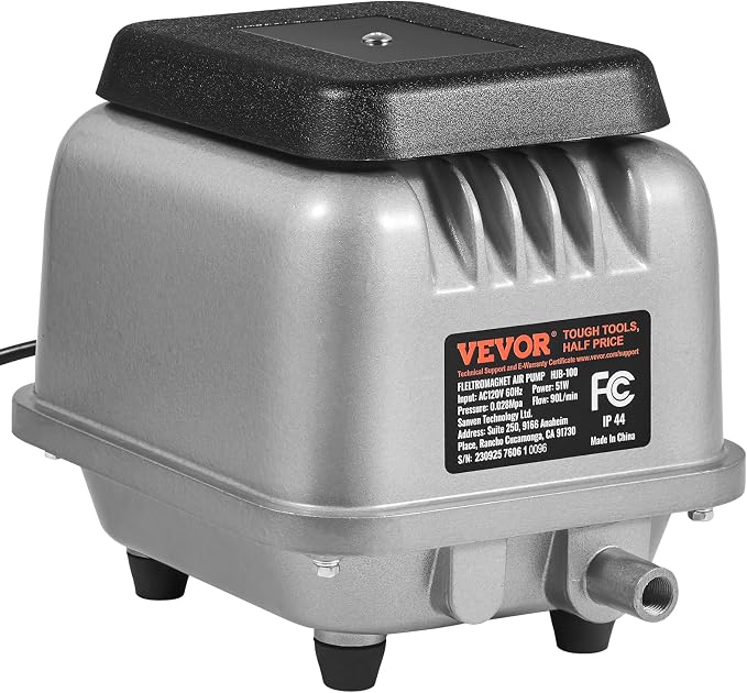 VEVOR Linear Air Pump, 90L/Min Air Flow Septic Aerator Pump, Aeration System