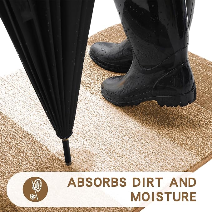 Kitinjoy Indoor Outdoor Door Mat, 40x24 Non-Slip Absorbent Dirt Trapper