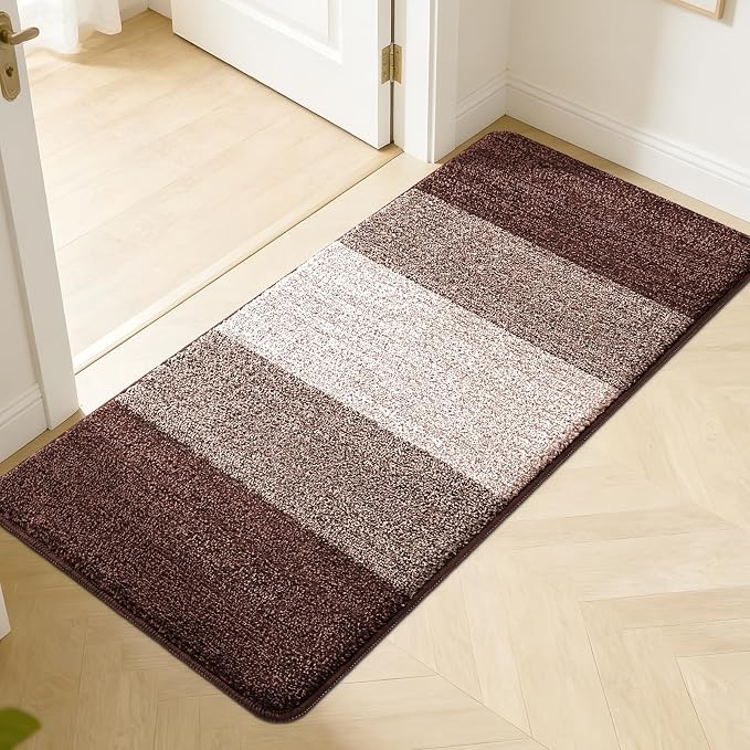Kitinjoy Indoor Outdoor Door Mat, 50x30 Non-Slip Absorbent Dirt Trapper