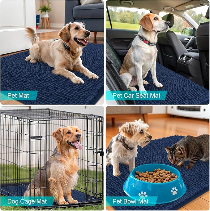OLANLY Dog Door Mat for Muddy Paws 54x24, Absorbs Moisture and Dirt, Absorbent