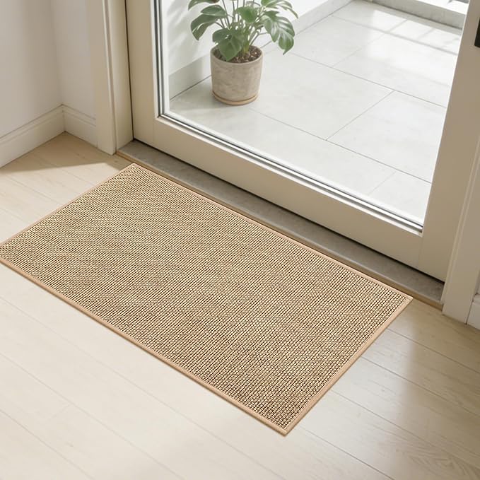 SMILOOL Front Door Mat Indoor Entrance, Dirt Resistant and Absorbent Washable