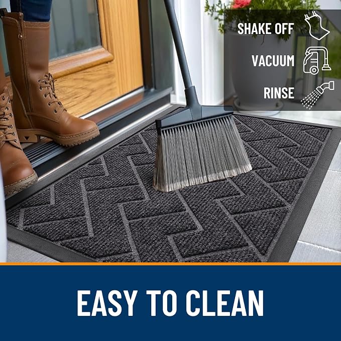 OLANLY Front Door Mat Indoor Outdoor Entrance, Waterproof All-Season,