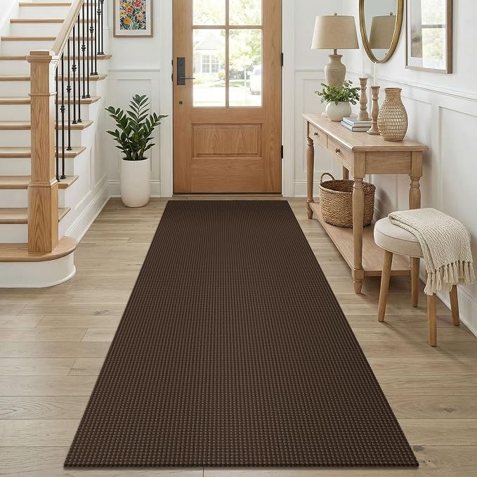 KOZYFLY Cotton Runners for Hallway 3x8, Wide Washable Runner Rug, Woven Non