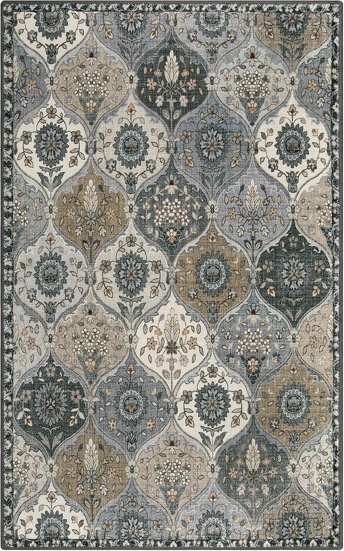 Lahome Moroccan Washable Living Room Rug, 5x8 Rugs