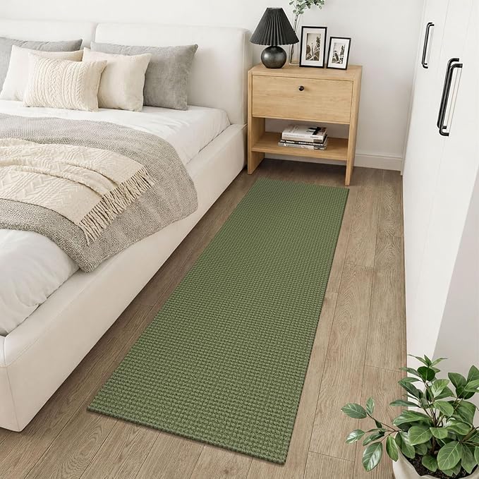 KOZYFLY Cotton 2x6 Washable Runner Rug, Non Slip Runners