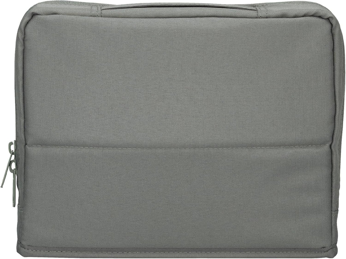 KOKUYO Pencil Case Pouch, Haco-Biz Standing Pen Pouch Bag, Foldable Stand up Pencil Holder Organizer, Large Capacity Portable Pencil Box for Office Supplies, Gray