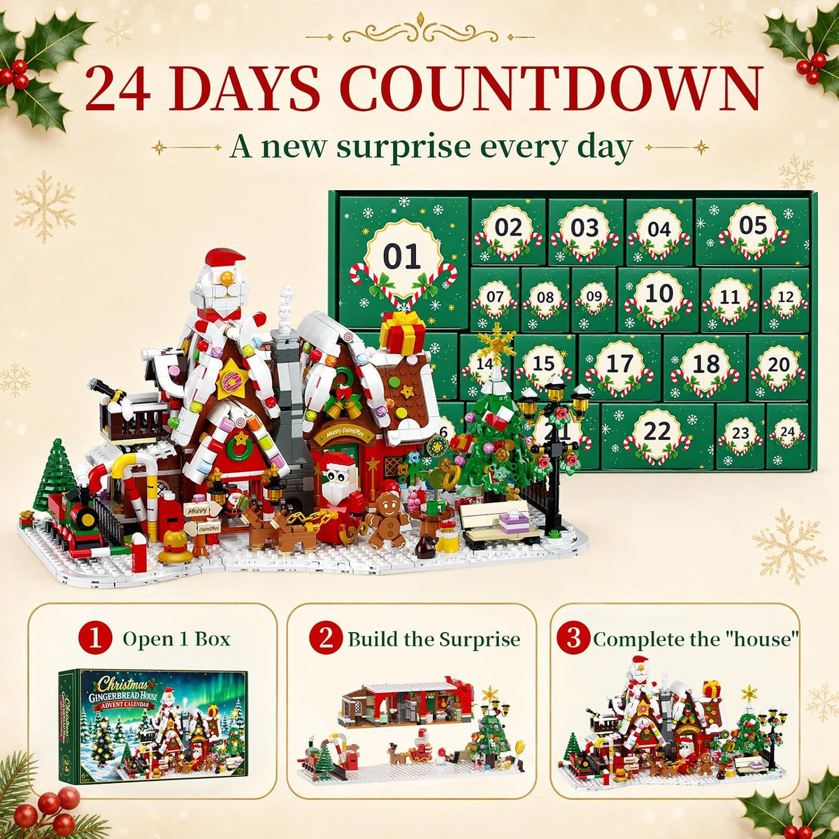 Advent Calendar 2026 Gingerbread House Building Blocks Set