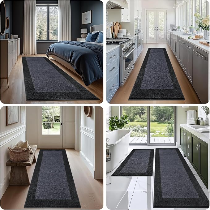 Machine Washable Runner Rug 32" x 144", Non Slip Kitchen Rug
