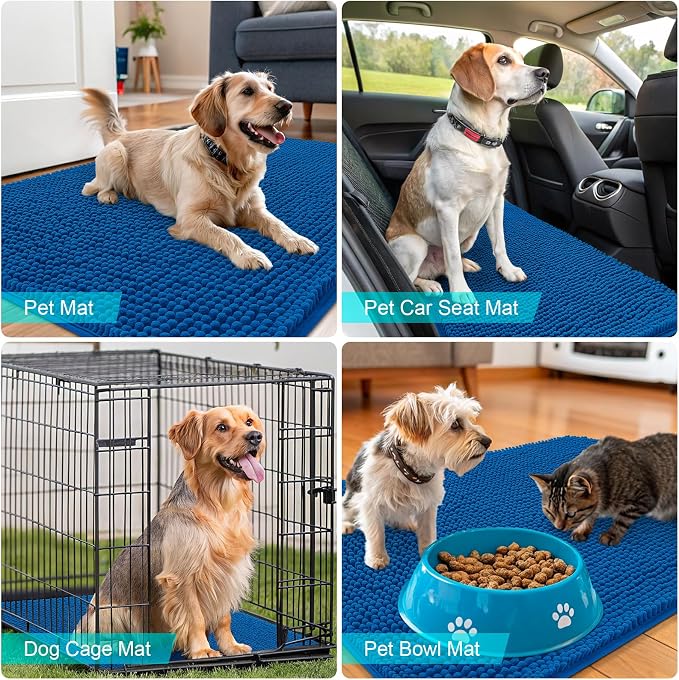 OLANLY Dog Door Mat for Muddy Paws 47x17, Absorbs Moisture and Dirt, Absorbent