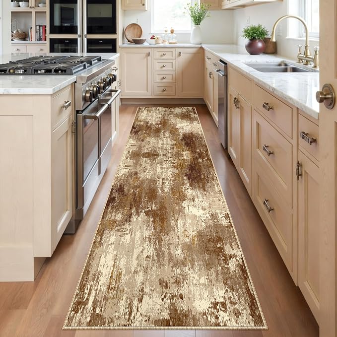 RELEANY Washable Area Rugs 2'x6' Non-Slip Modern Abstract Soft
