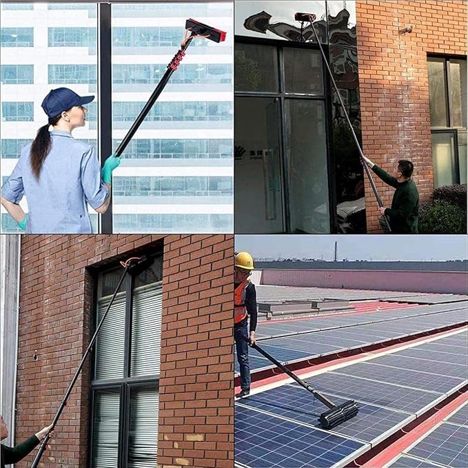 Spray Bar Kit Window Cleaning Brush, Outdoor Window Glass Solar Panel Cleaning