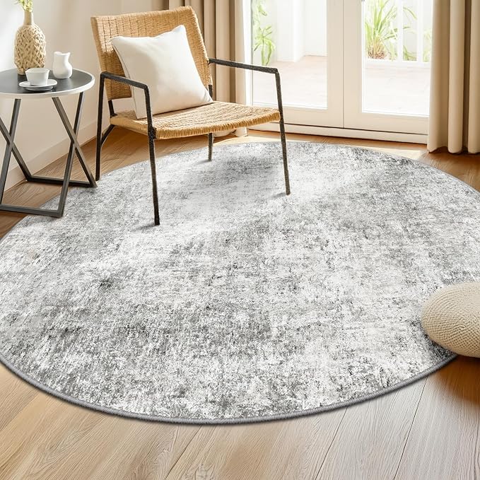 RELEANY Washable Area Rugs 6ft Non-Slip Modern Abstract Soft