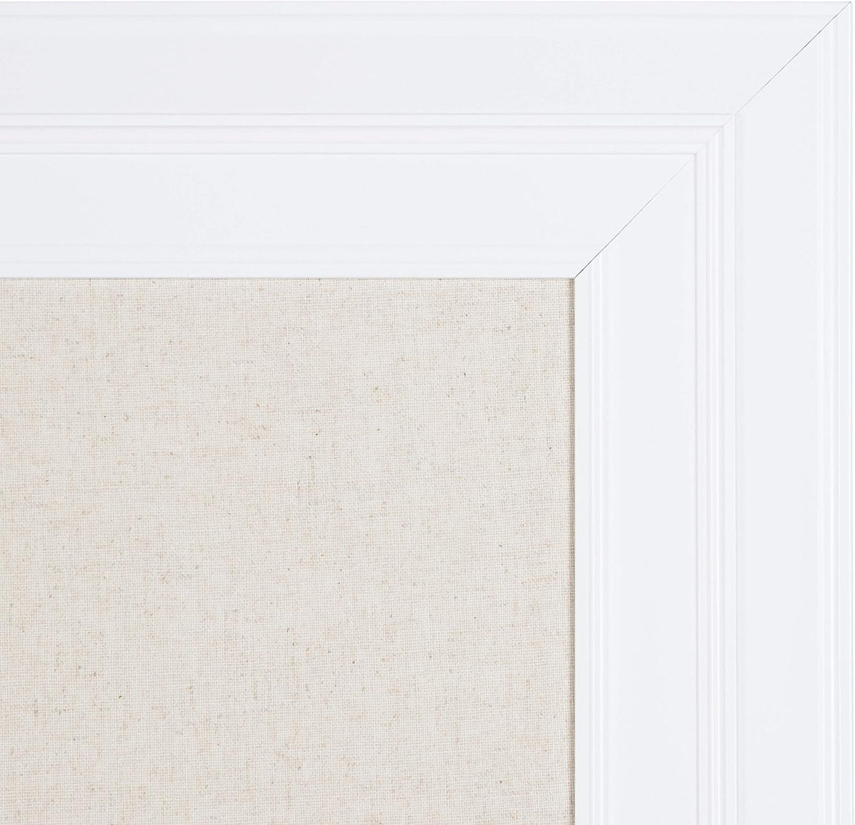 Kate and Laurel Whitley Modern Linen Fabric Pinboard, 29.5" x 45.5", White, Contemporary Bulletin Board for Wall
