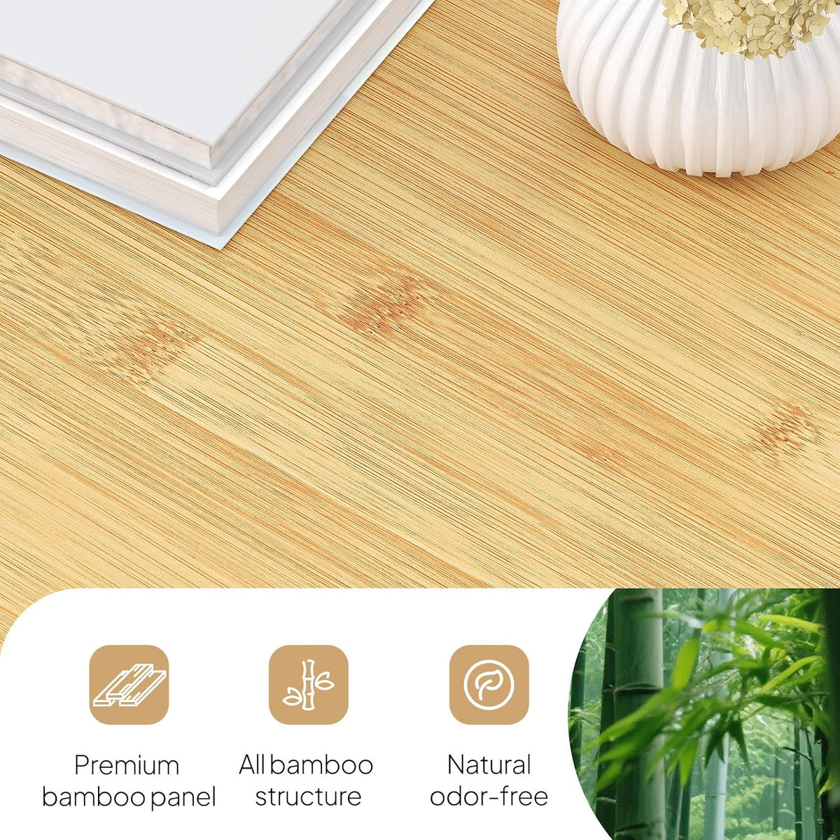 Bamboo Laptop Desk for Bed, Height & Angle Adjustable Foldable Lap Desk