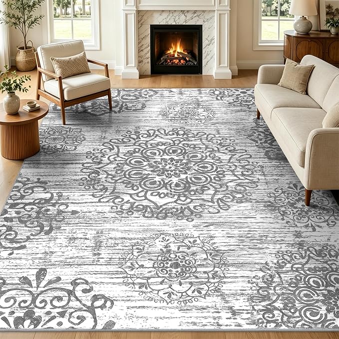 HEBE Area Rugs for Living Room 5'x7', Washable Non Slip Boho Bedroom Rug