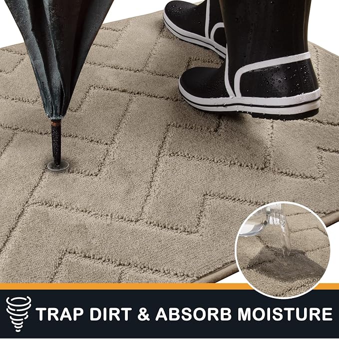 PURRUGS Dirt Trapping Door Mat 36" x 36", Non-Slip Machine Washable Entry Rug