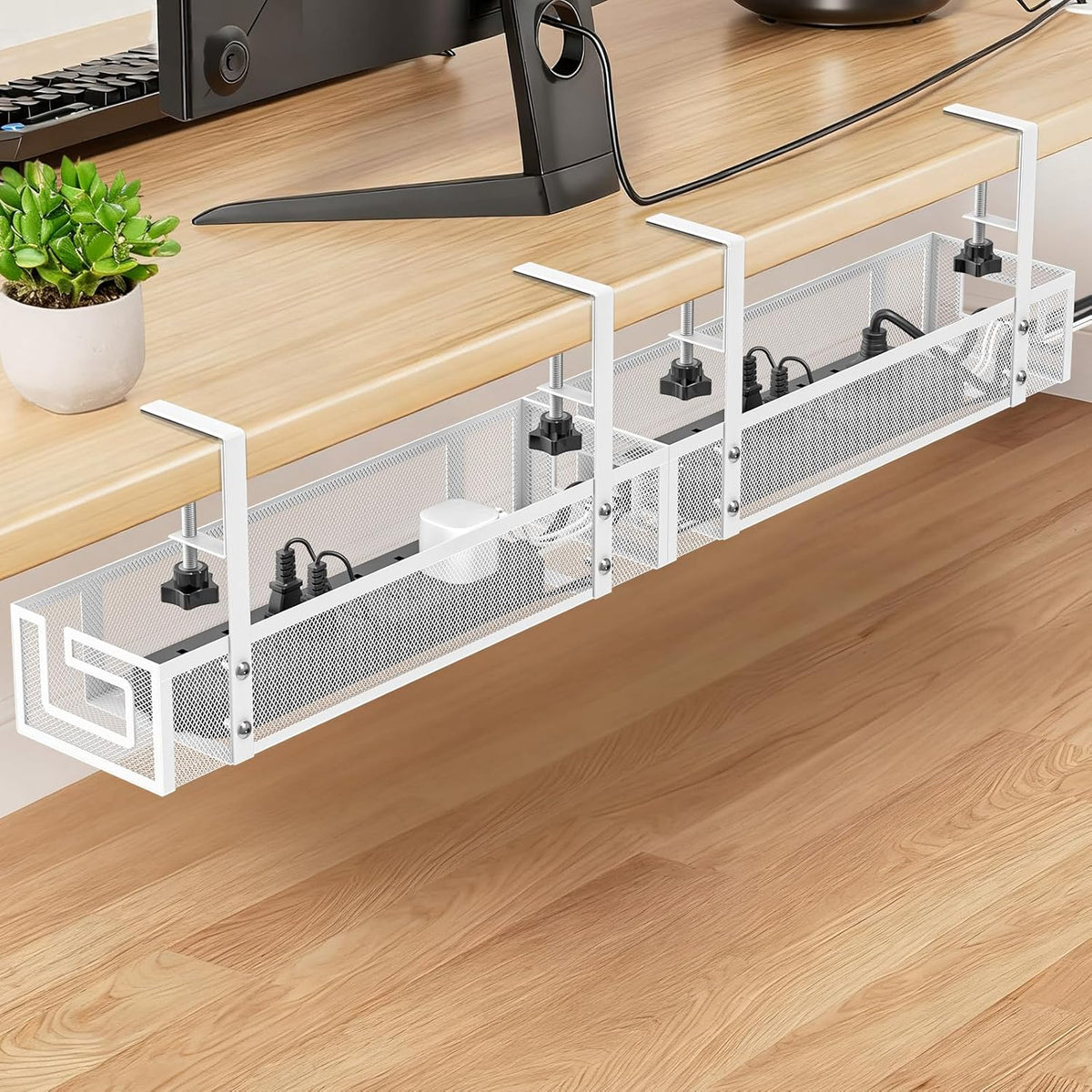 Cable Management Tray, 15.75" Under Desk Cable Management No Drill