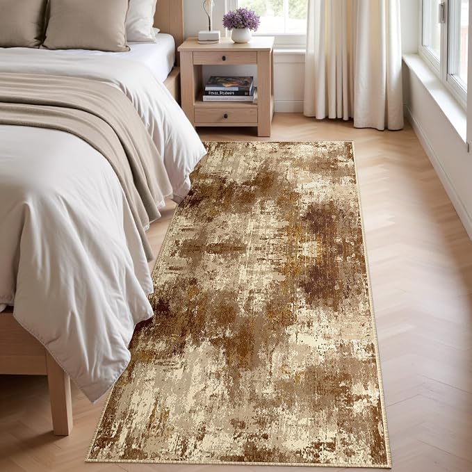 RELEANY Washable Area Rugs 2'x6' Non-Slip Modern Abstract Soft