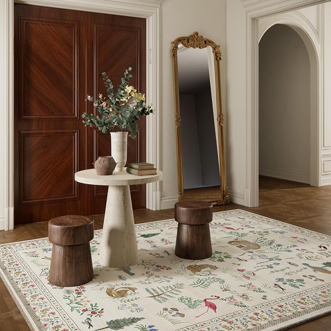 6x9 Area Rugs for Living Room: Washable Bedroom Rug Stain Resistant Non Slip