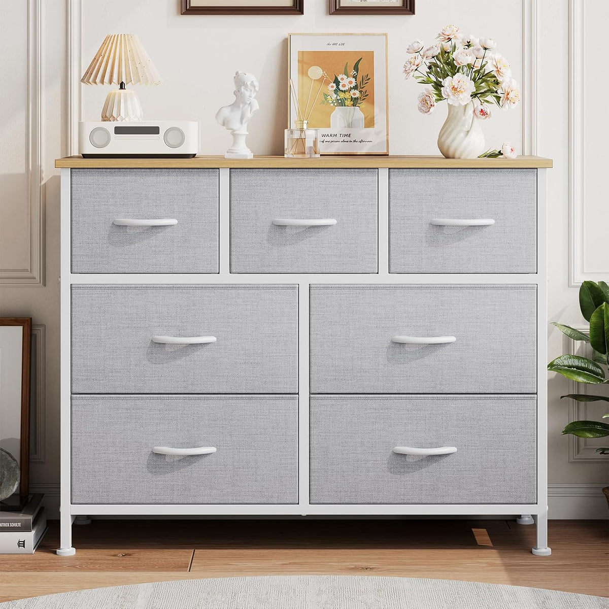 Fabric Dresser for Bedroom with 7 Drawers, Chest of Drawers
