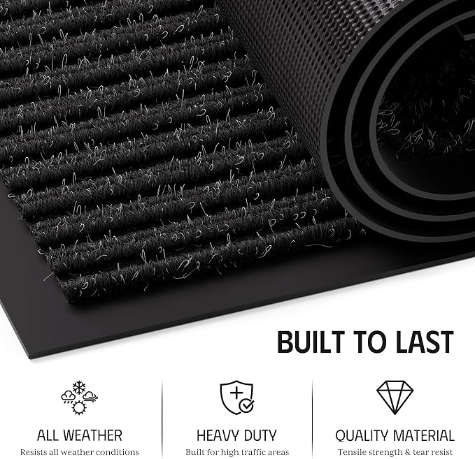 Front Door Mat Indoor Outdoor Entrance, Non-Slip Backing Large Door Mat Indoor