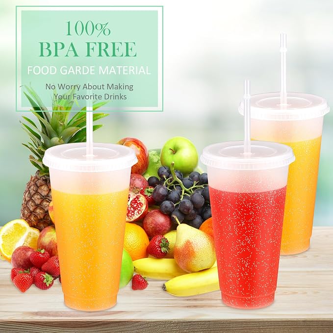 Roshtia 24 Pack Plastic Tumblers