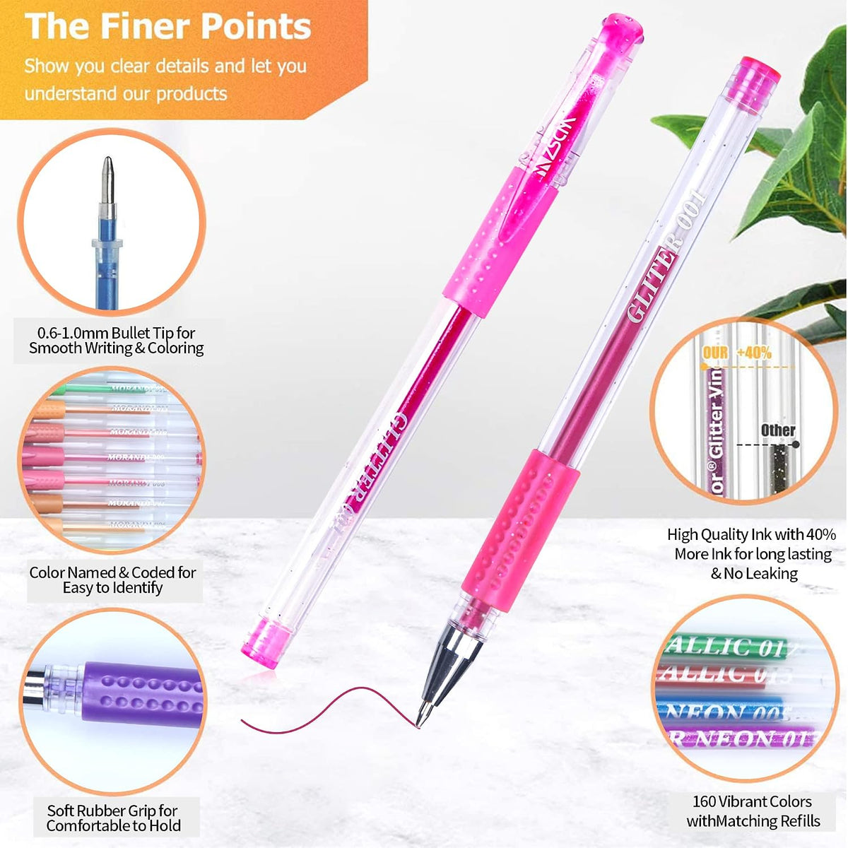 ZSCM 320 Pack Gel Pens for Adult Coloring Book, 160 Colors Artist Pens
