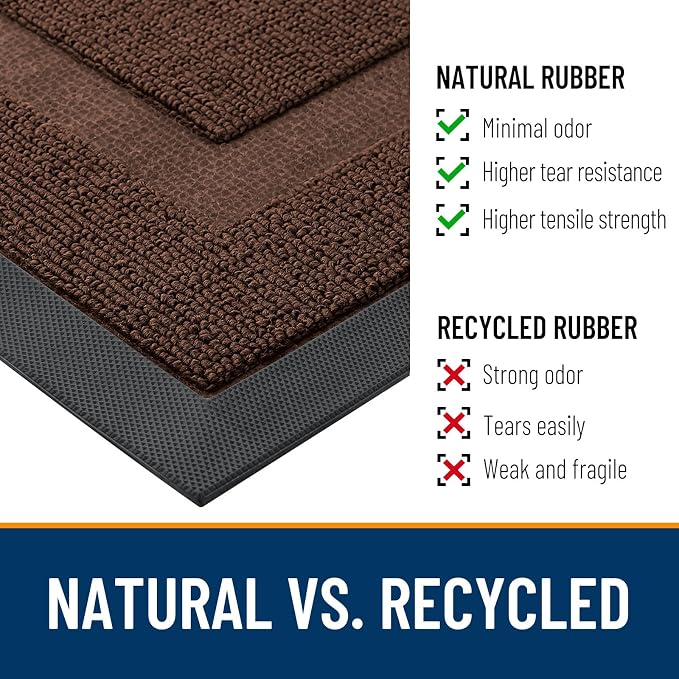 OLANLY Half Circle Door Mat Indoor Outdoor Entrance Welcome, Waterproof