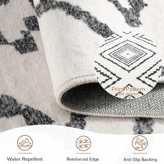 BESTSWEETIE Area Rug 6x9 Rug Machine Washable Non-Slip Low Pile Print Pattern