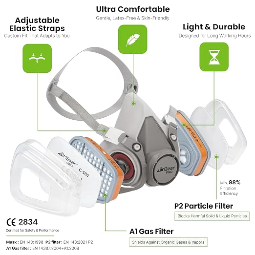 AirGearPro M-500 Reusable Respirator Mask