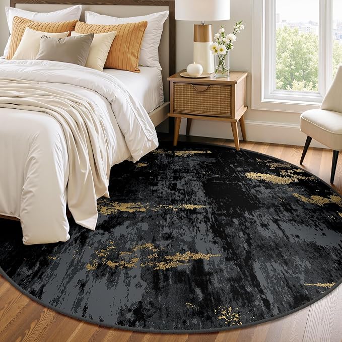 RELEANY Washable Area Rugs 6ft Non-Slip Modern Abstract Soft
