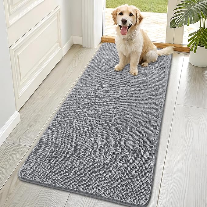 OLANLY Dog Door Mat for Muddy Paws 70x35, Absorbs Moisture and Dirt, Absorbent
