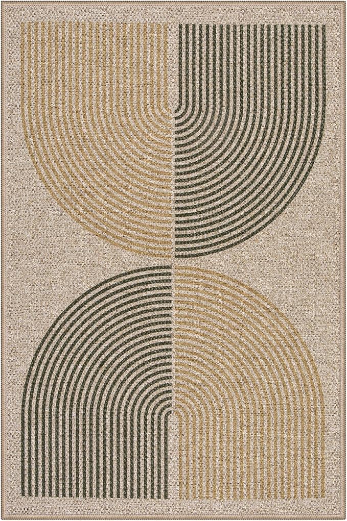 Lahome Enfys Rainbow Front Door Mat, Farmhouse Neutral Non Slip Non Shedding