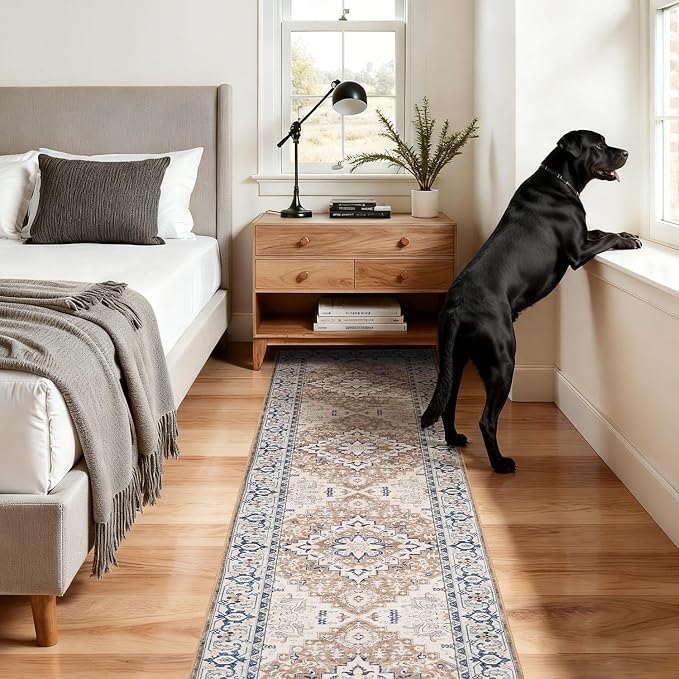 Lofus 2'6"x12' Runner Rug for Hallways, Washable Kitchen Rugs, Non-Slip Rugs